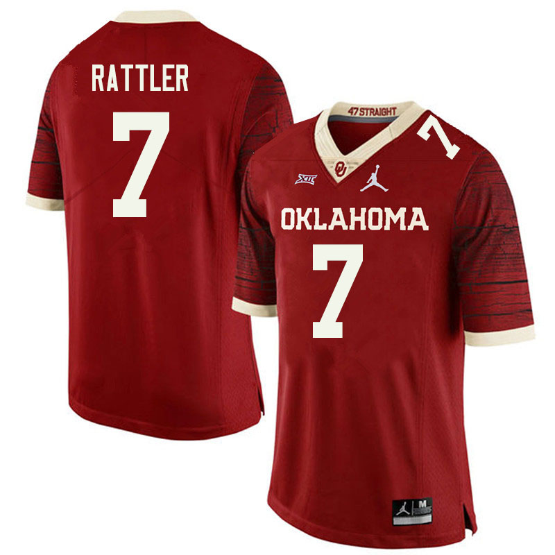 Oklahoma Sooners #7 Spencer Rattler College Football Jerseys Sale-Retro
